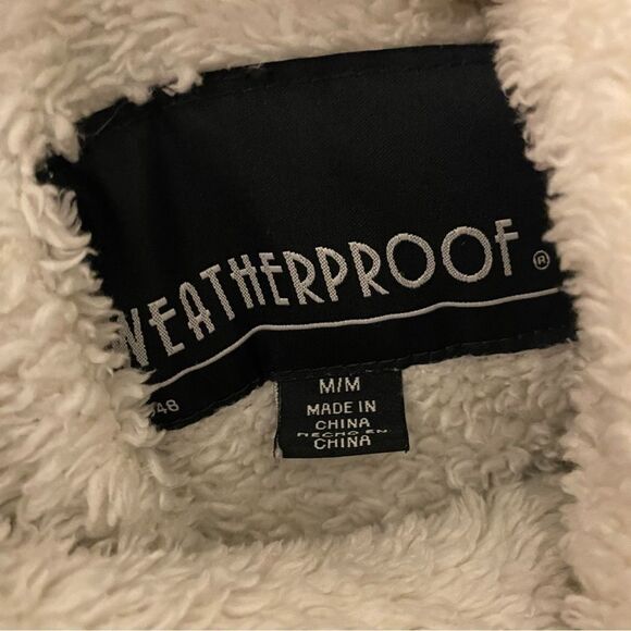 Weatherproof Sherpa Fleece Full Zip Jacket Bone Medium - Picture 3 of 4